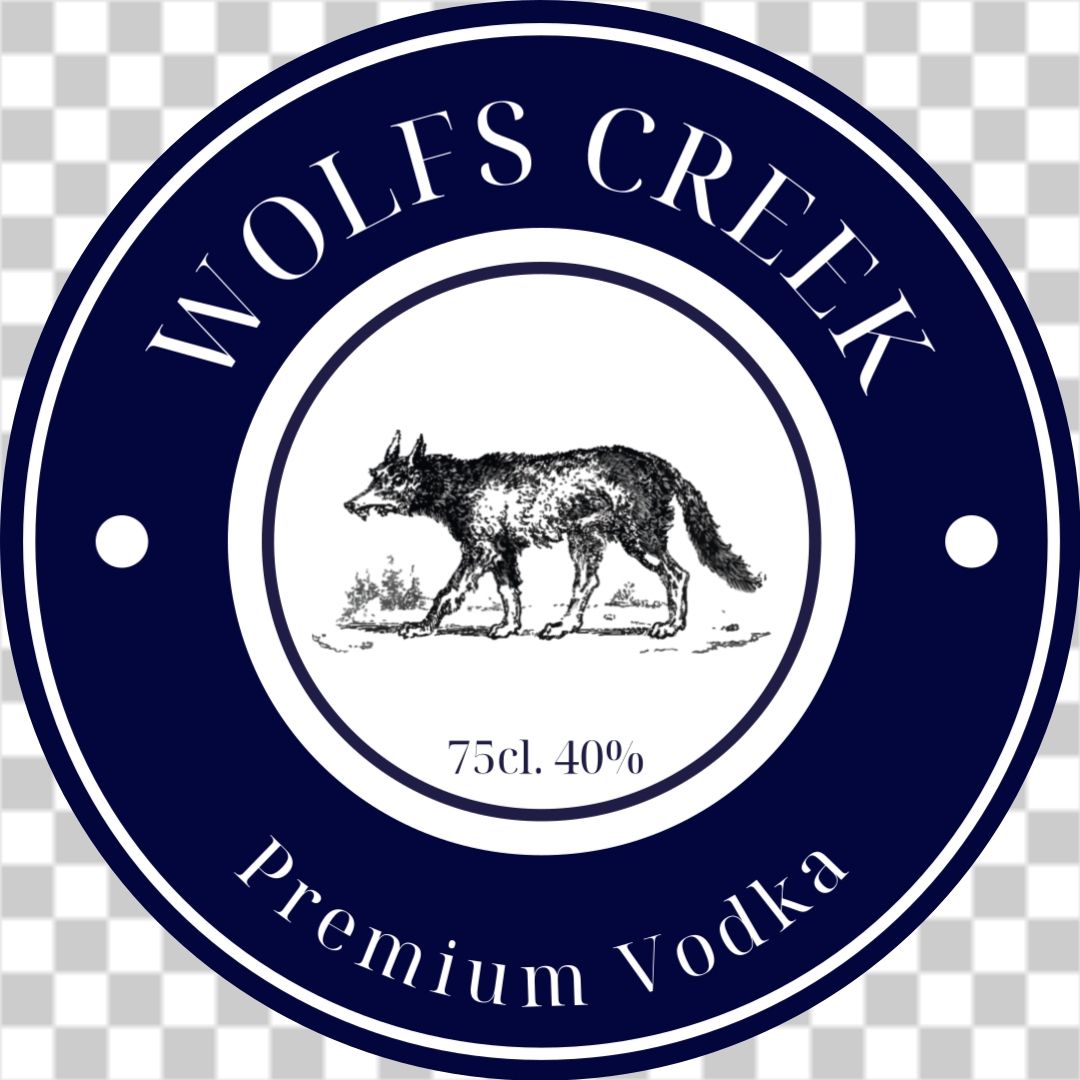 Wolf Creek round vodka label – Sticker it