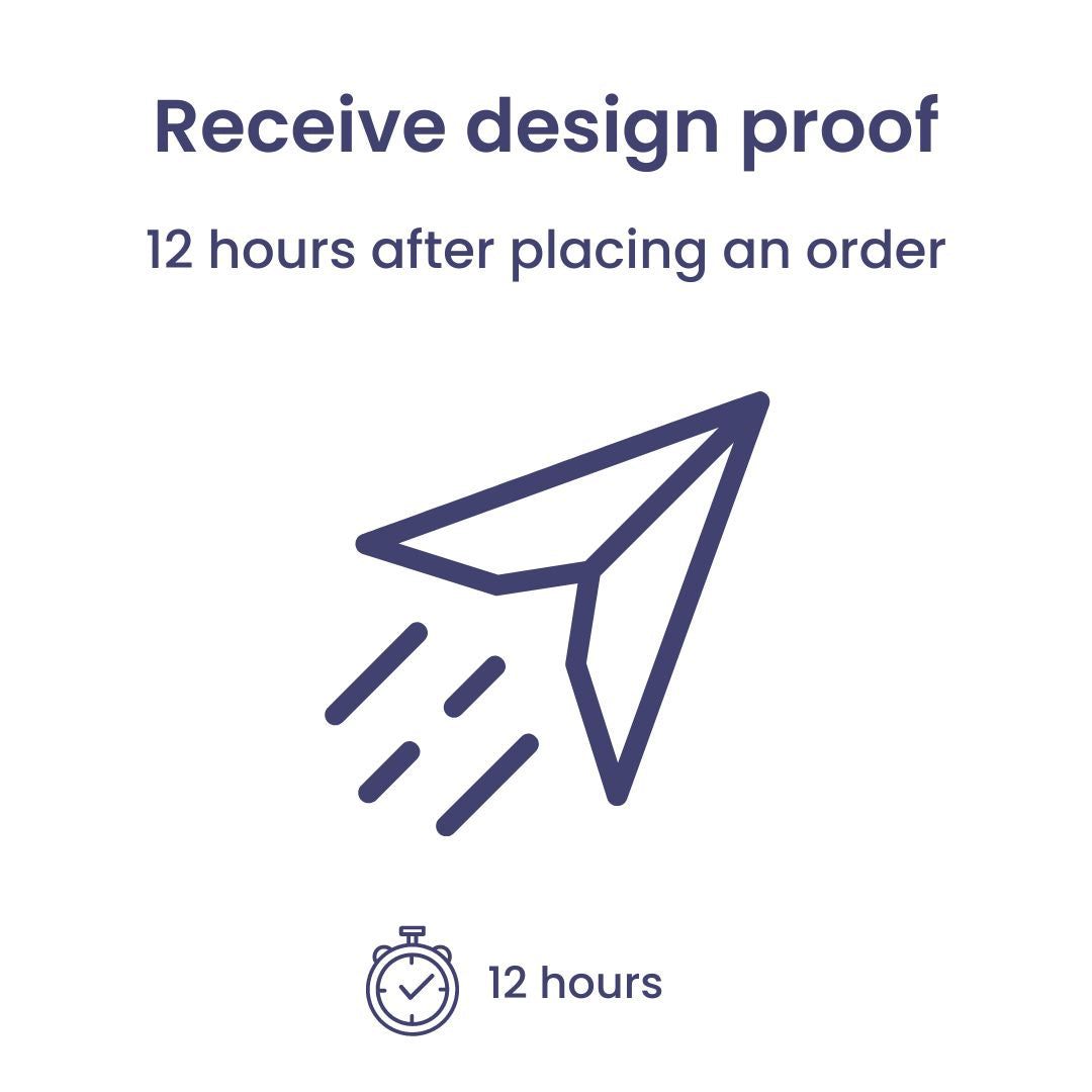 Lead time receive design proof icon