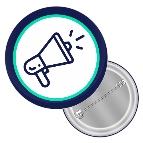 Promotional button badge product icon