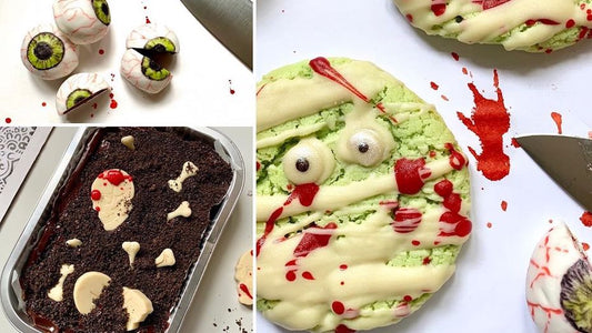 How Bron's Vegan Brownies uses stickers at Halloween