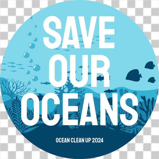 Save our oceans circle bumper sticker