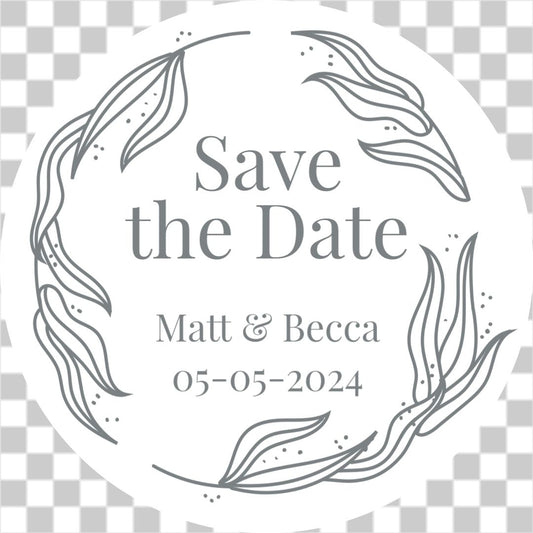 Save the Date Floral Leaf