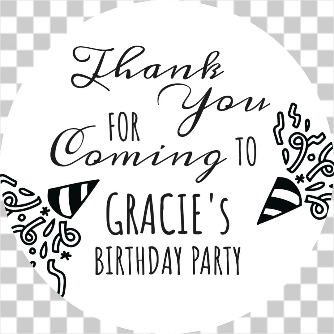 Thank you for coming birthday party – Sticker it