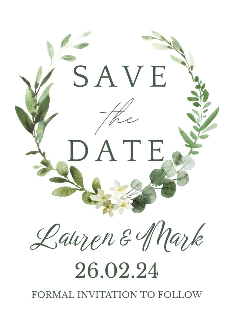 Floral Wreath Save The Date Sticker It 7313