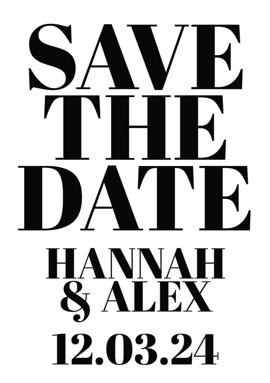 70s Typography save the date