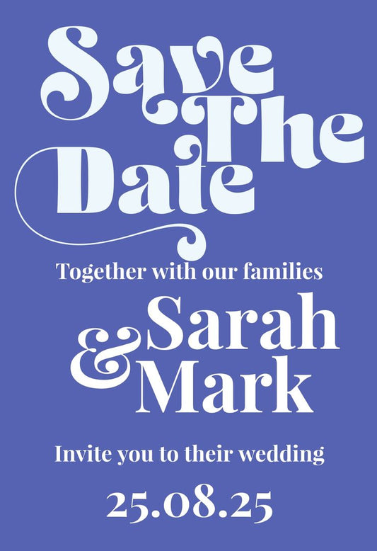 Typography save the date retro