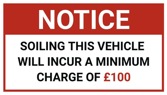 Soiling this vehicle charge notice