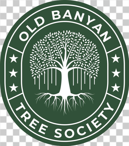 banyan tree society logo car window sticker