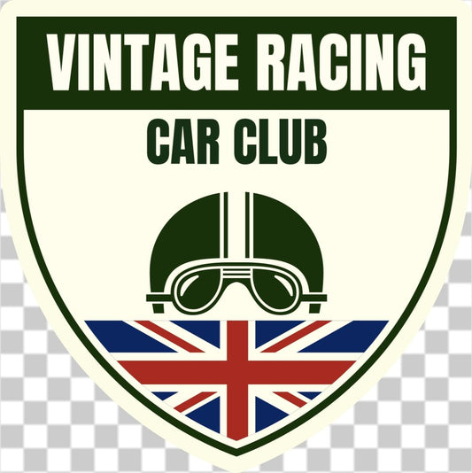 Vintage racing car club membership sticker