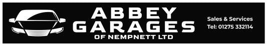 Abbey garage car dealership sticker black