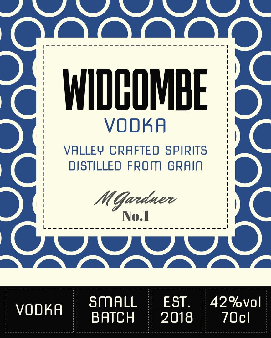 Art Deco vodka bottle label