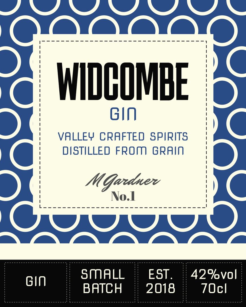 Art Deco gin bottle label