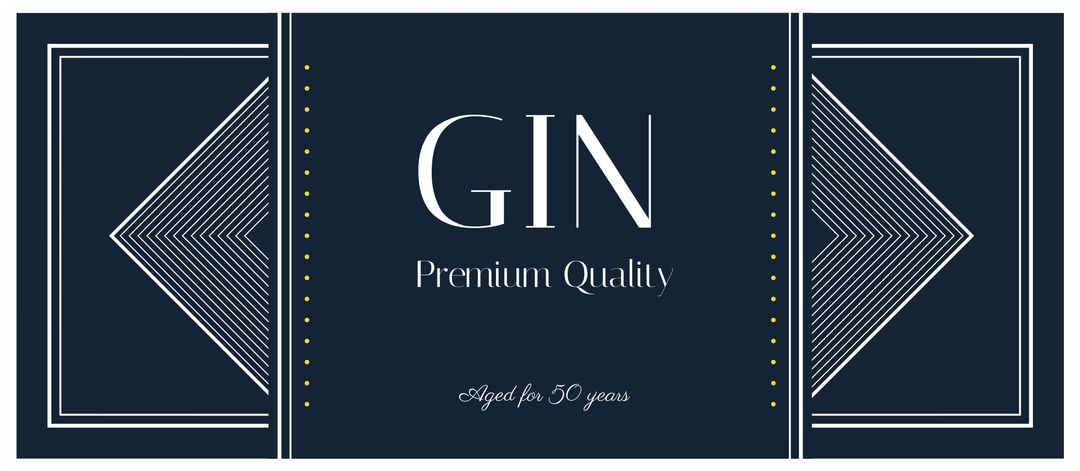 Premium quality Gin label rectangle