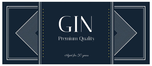 Premium quality Gin label rectangle