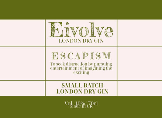 Olive grid gin label