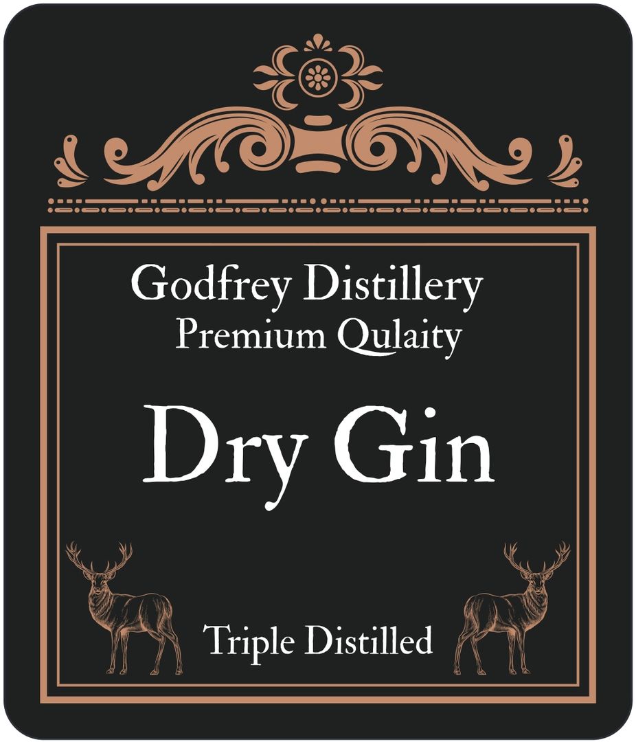 Godfreys Retro Gin label