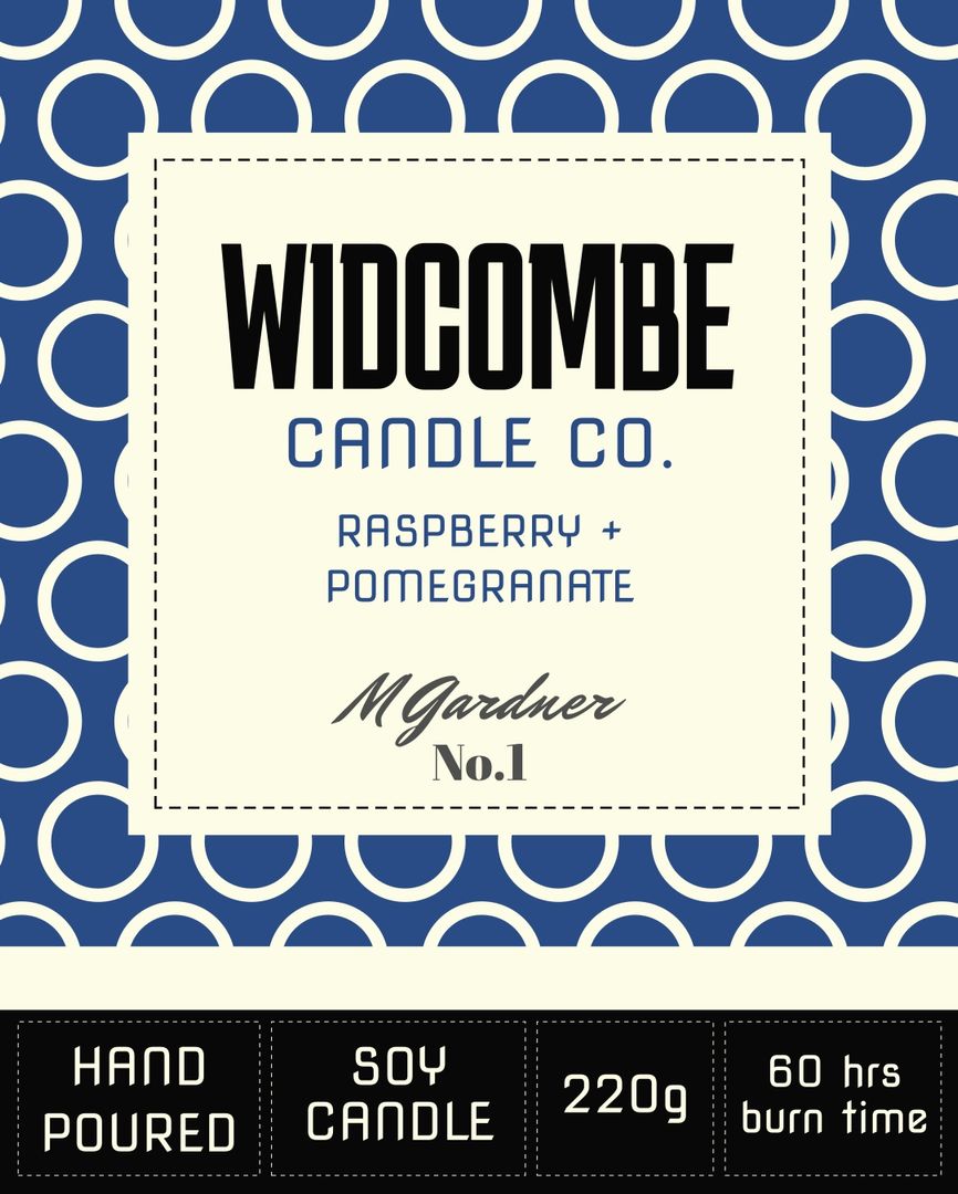 Art Deco candle jar label