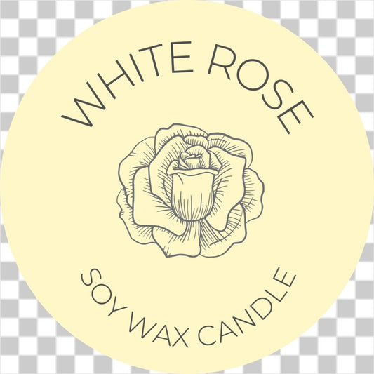 White rose modern candle