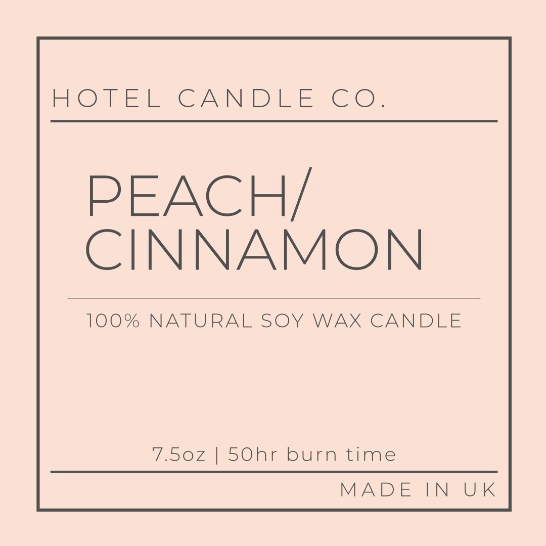 Elegant peach candle jar label