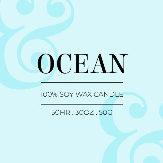 Ocean deluxe candle label