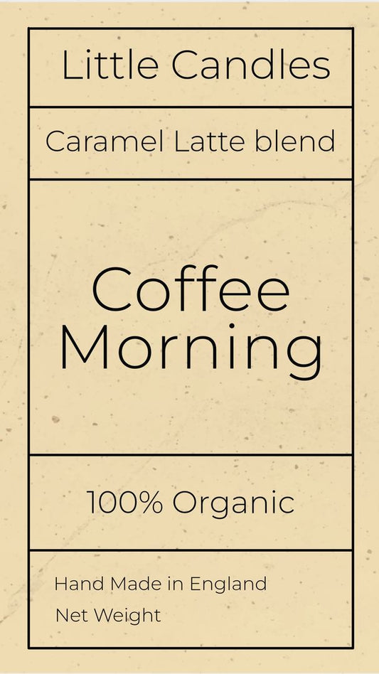 Rustic Coffee Morning Candle label