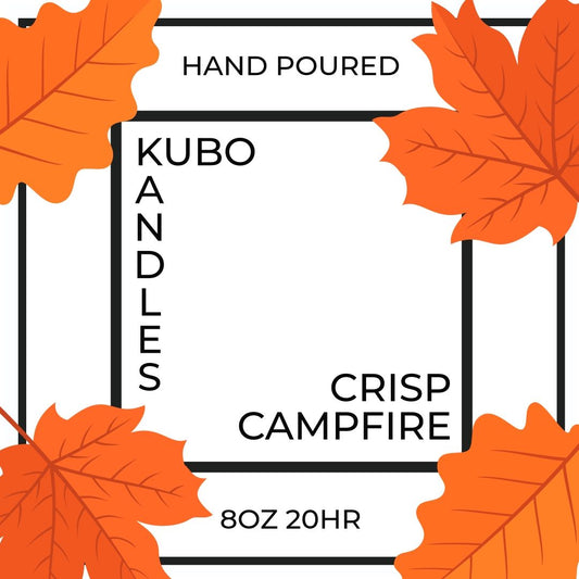 Autumn campfire candle label 