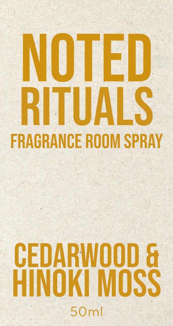 Gold paper room fragrance label