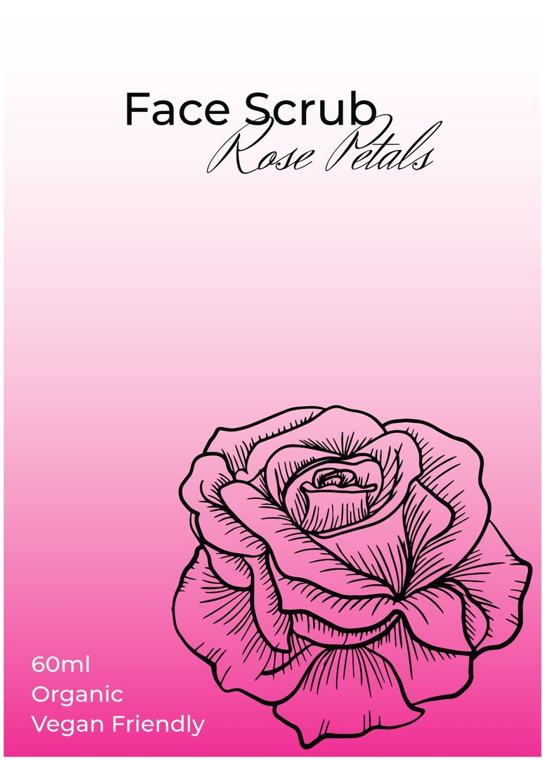 Rose petal gradient cosmetic label