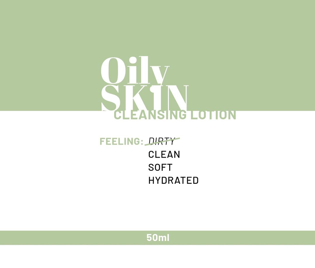 Colour block skin lotion label