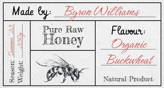 Rustic handwritten honey jar label