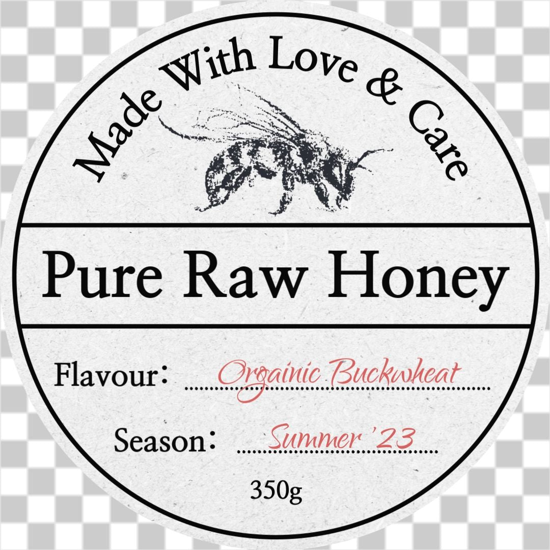 Rustic circle honey jar label