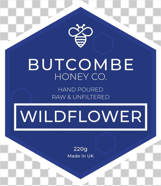 Hexagon honeycomb honey jar label