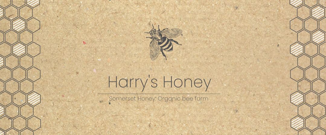 Modern honey comb craft paper label