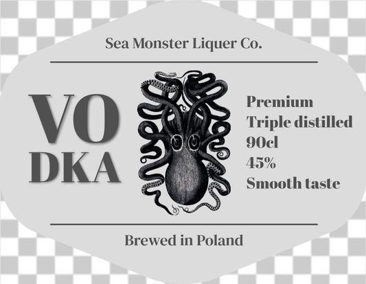 Triple distilled vodka label