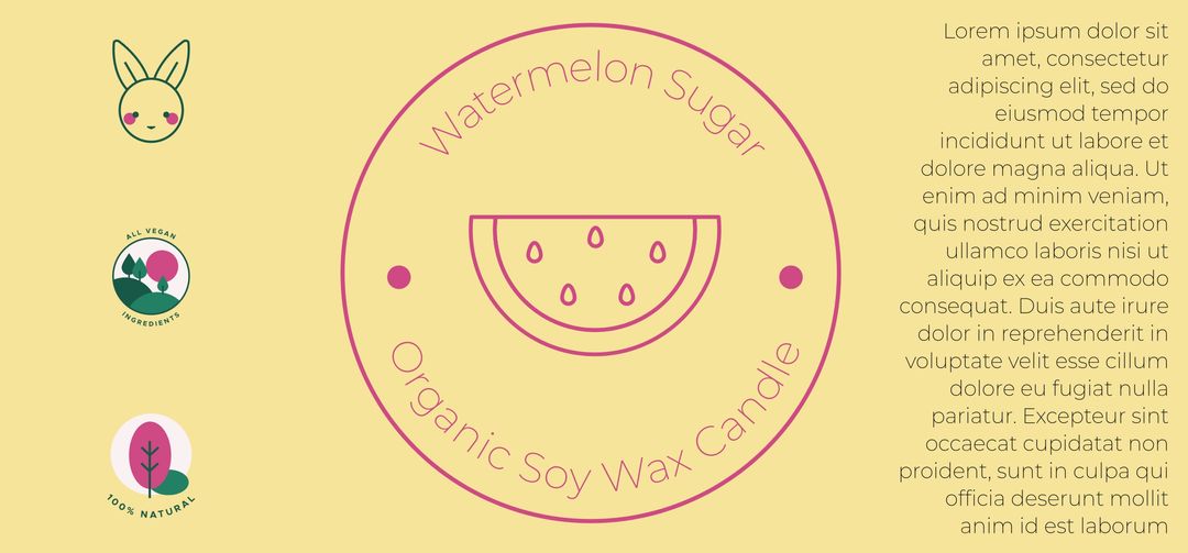 Simple Candle label watermelon