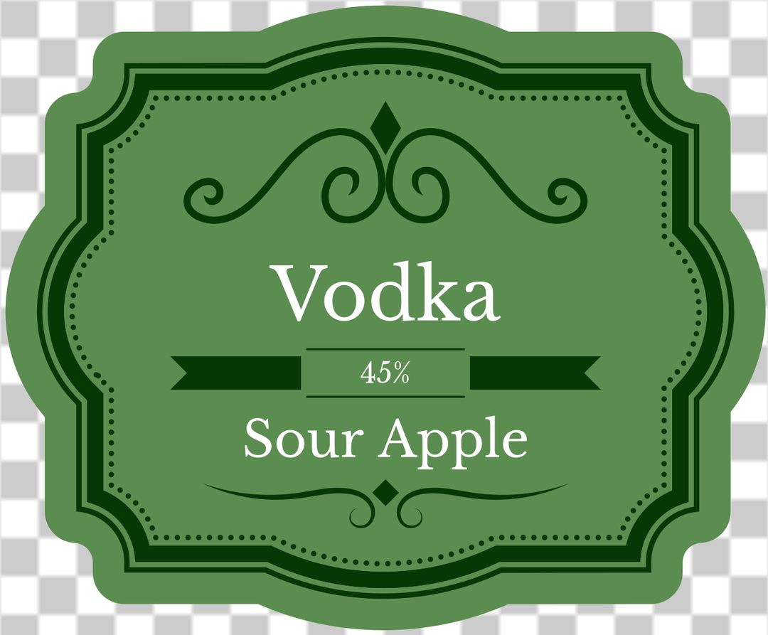 Classic sour apple vodka label