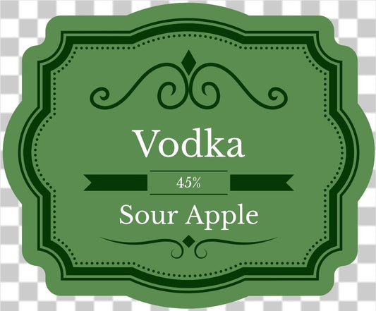 Classic sour apple vodka label