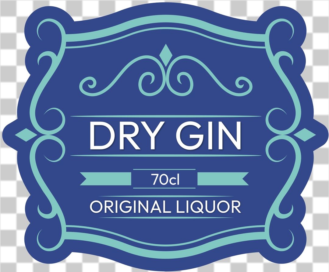 Premium dry gin liquor label