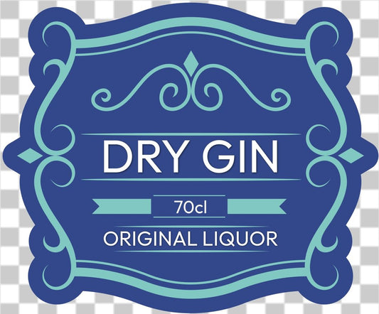 Premium dry gin liquor label