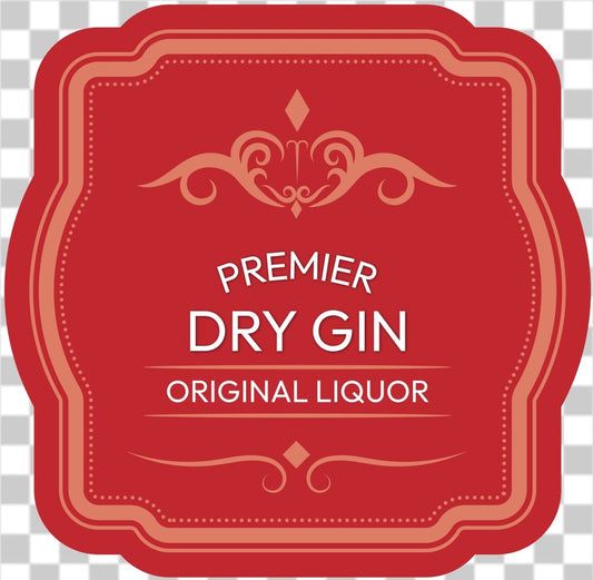 Premier dry gin label