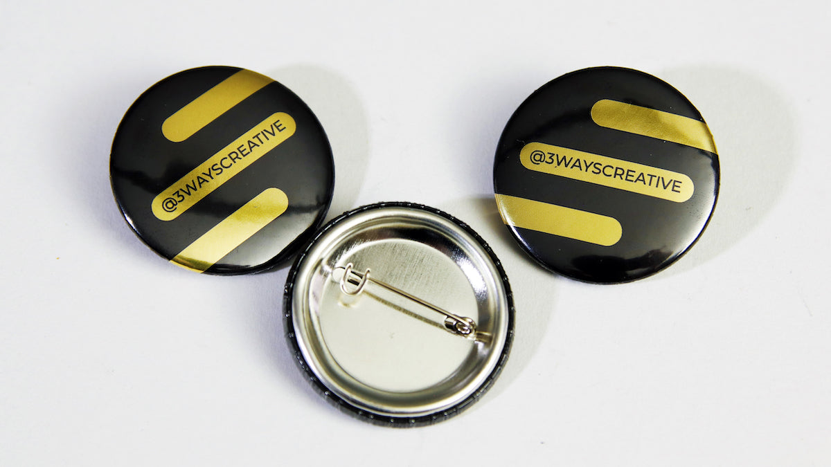 3 Ways Creative agency logo on 2 37mm (1.5-inch) promotional button badges