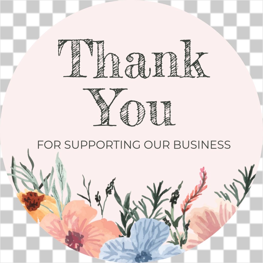 Floral wreath thank you sticker no3