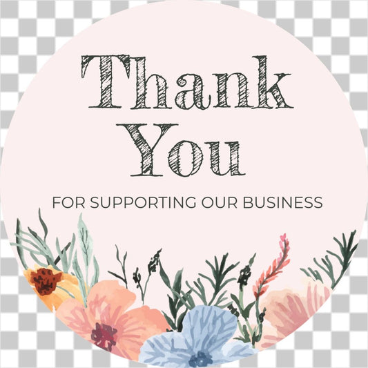 Floral wreath thank you sticker no3