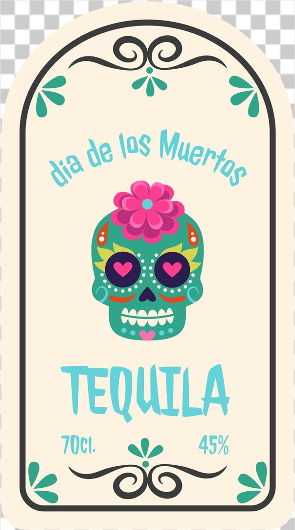 Day of the dead Tequila label