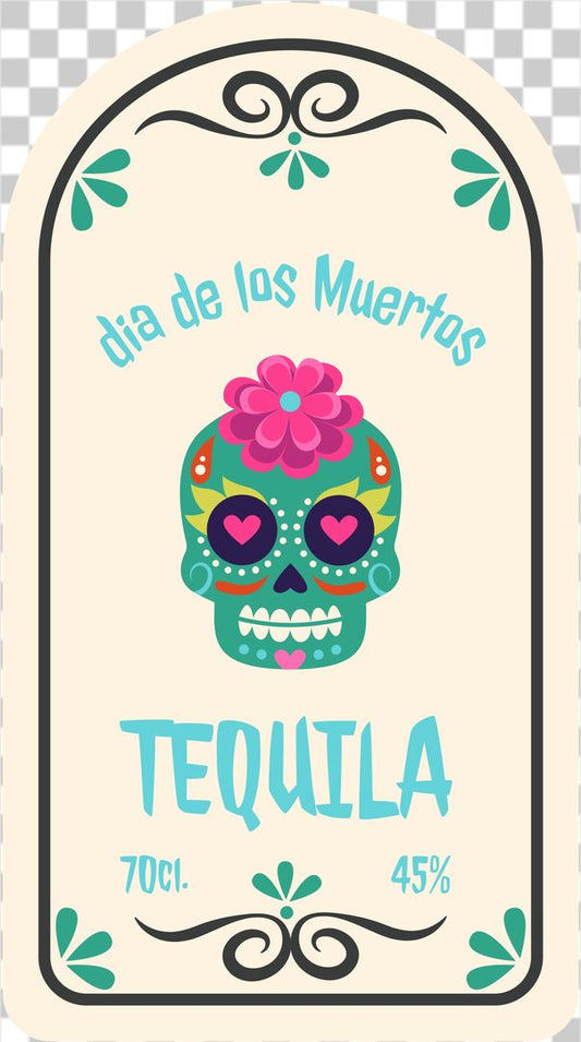 Day of the dead Tequila label