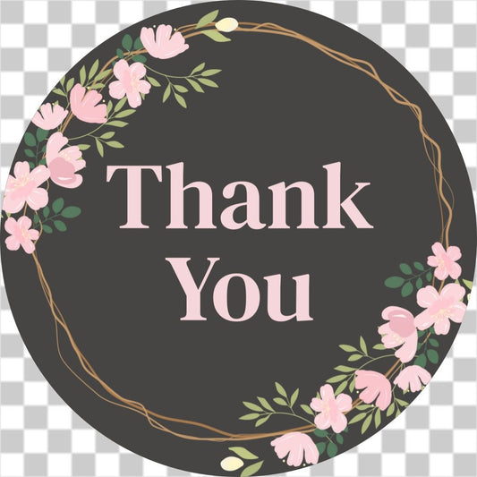 Floral wreath thank you sticker no13