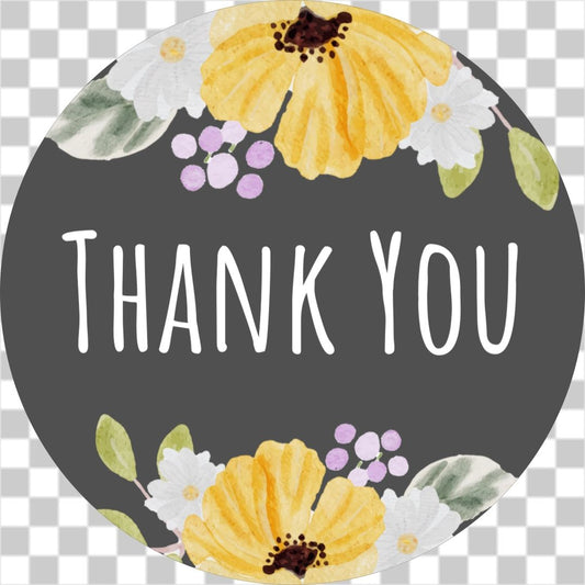 Floral wreath thank you sticker no17