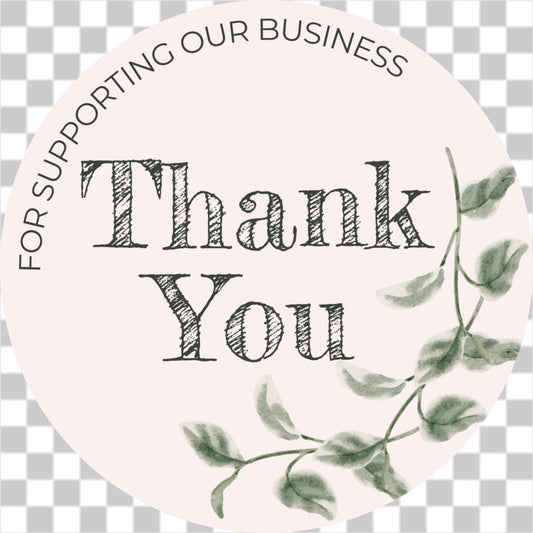 Floral wreath thank you sticker no19