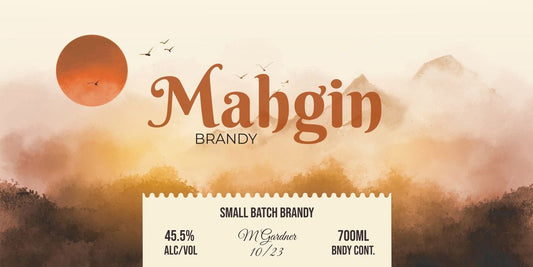 Mountain dawn brandy label