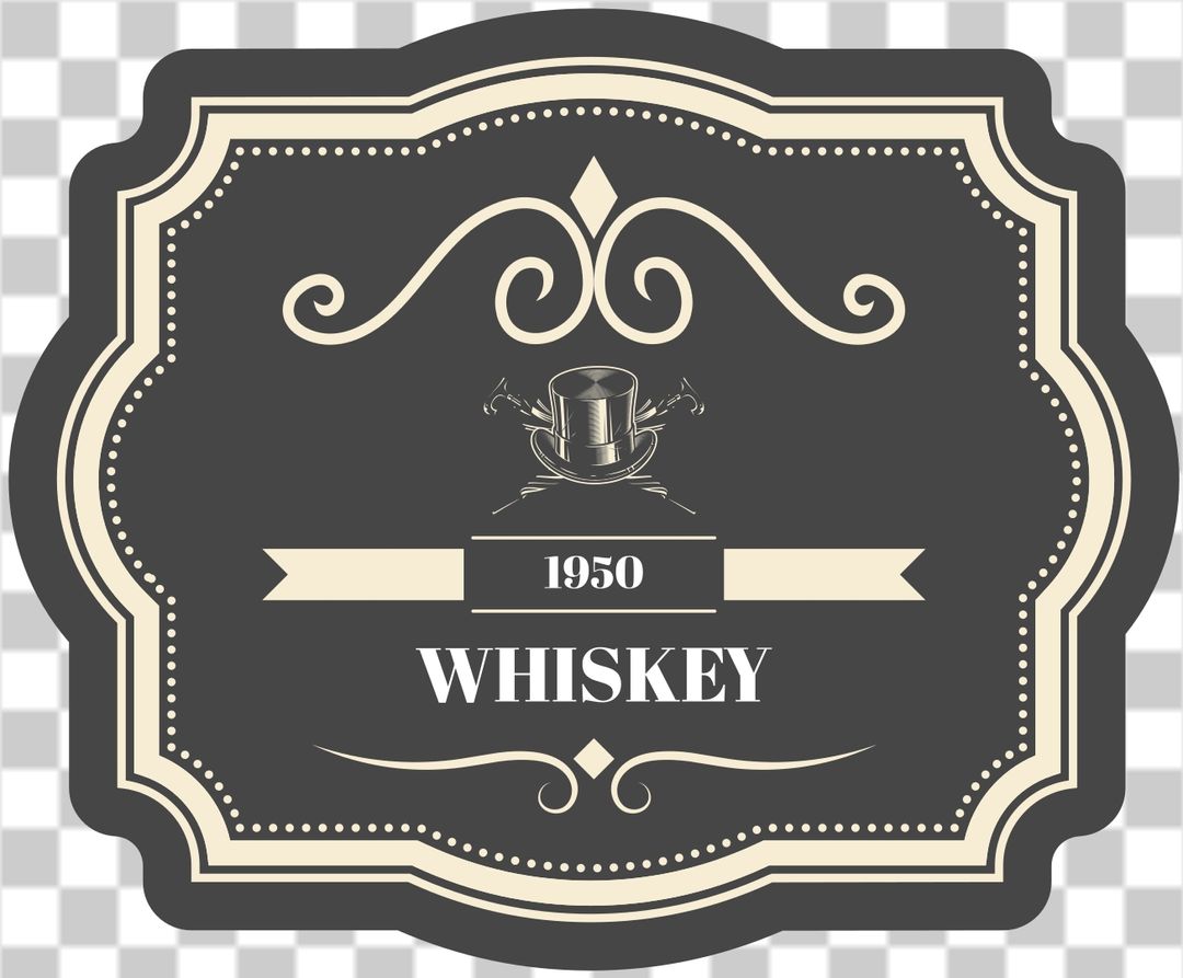 Whiskey top hat label